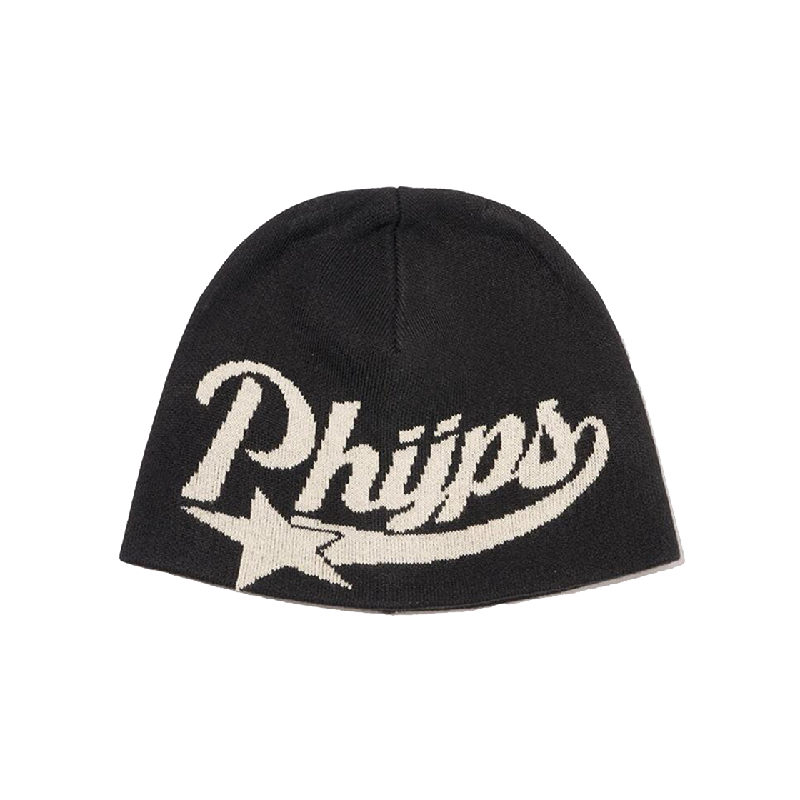 PEW2BN301ABK Phyps Dept Star Tail Jacquard Beanie Black