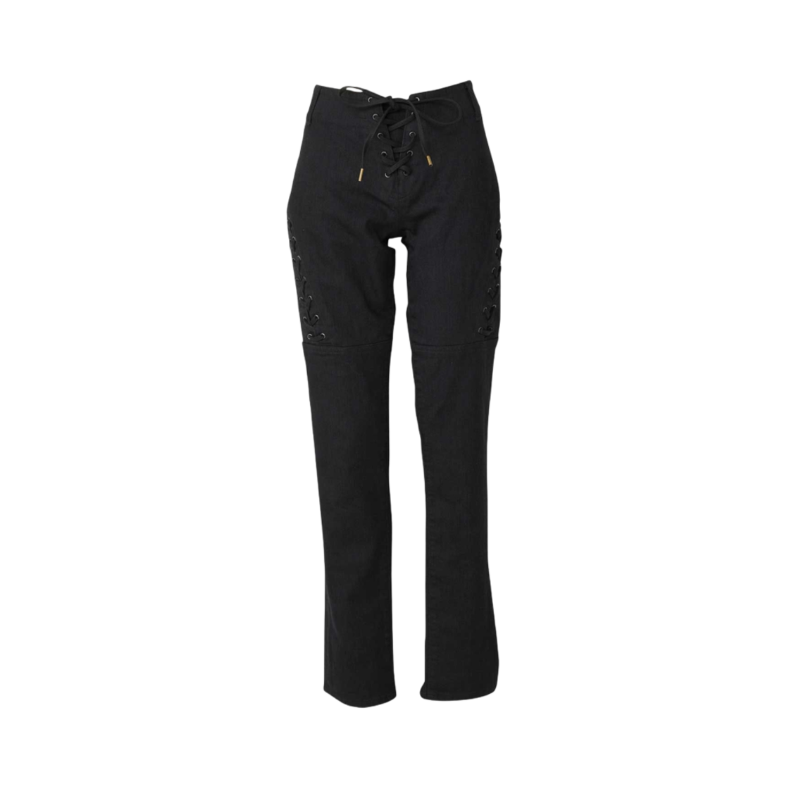 (W) 히스테릭 글래머 레이스 업 데님 스트레치 팬츠 블랙((W) Hysteric Glamour Lace Up Denim Stretch Pants Black) - 1