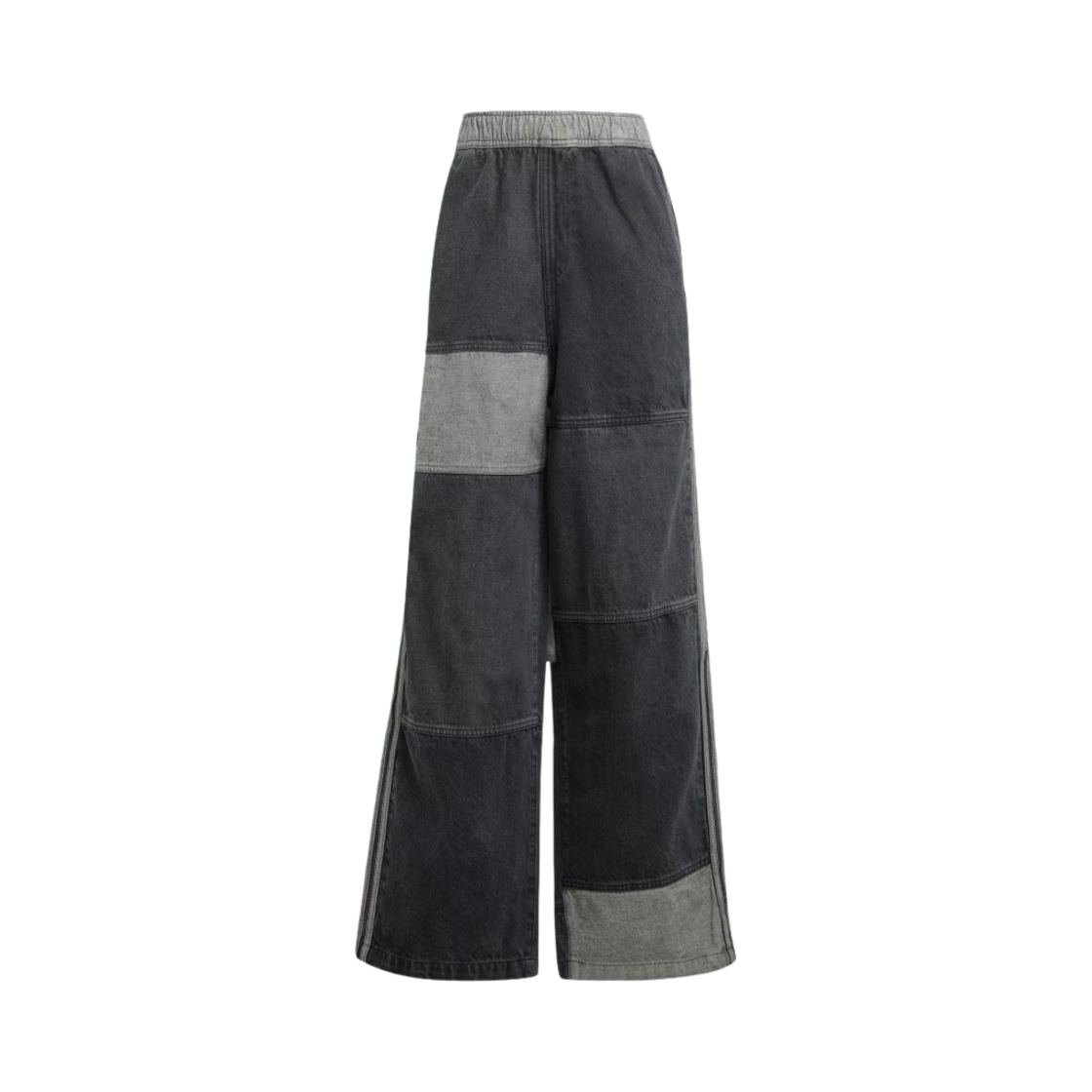 (W) 아디다스 x 세니아스나이더 패치워크 진스 트루 블랙 데님 - KR 사이즈((W) Adidas x Kseniaschnaider Patchwork Jeans True Black Denim - KR Sizing)