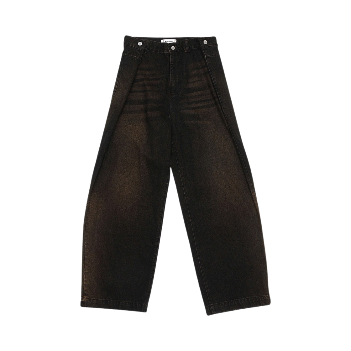 알렌느 사이드 샌드 블러쉬드 투웨이 폴딩 진 다크 브라운 오일