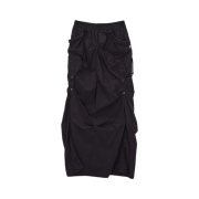 (W) Matin Kim Hybrid Shirring Maxi Skirt Black