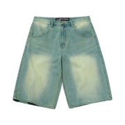 Suade Color Washed Denim Shorts Blue