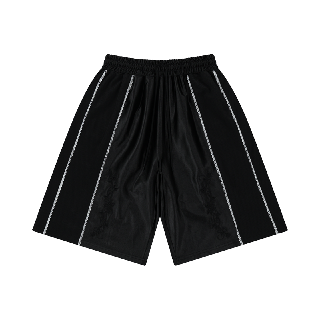 25NNSSBSTF002BK NIIER NOR Rose Lace Jersey Half Pants Black