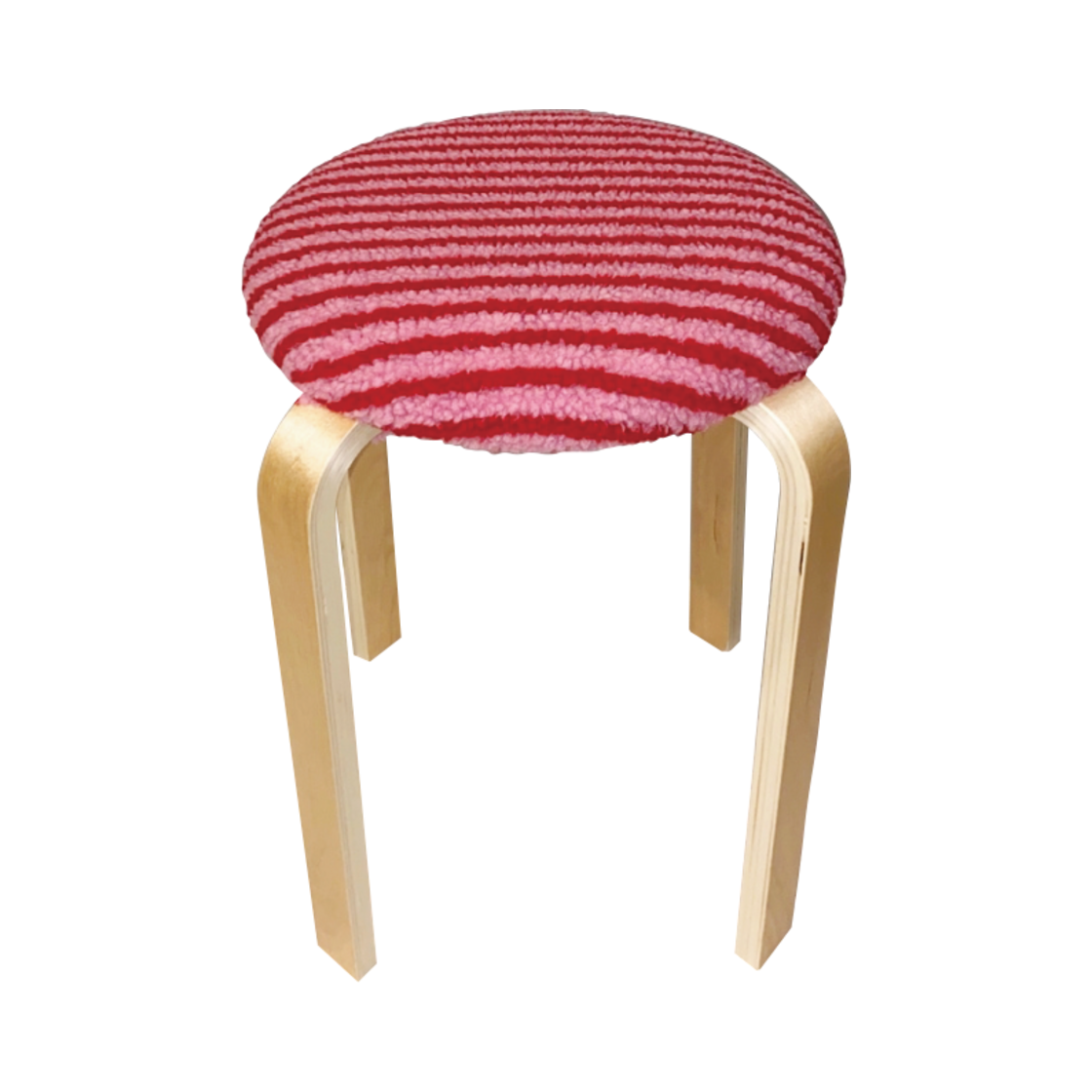 유라이크왓 퍼 스트라이프 스툴 (레드&핑크)([3% 포인트 적립] you like what Fur Stripe Stool (RedPink))