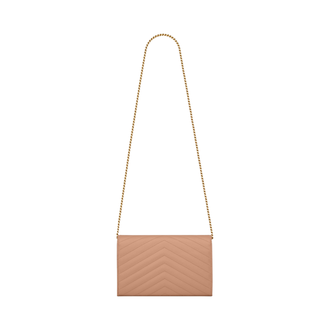 생로랑 그랑 드 뿌드르 엠보스드 레더 카산드라 마틀라세 체인 지갑 빈티지 피치(Saint Laurent Cassandre Matelasse Chain Wallet in Grain de Poudre Embossed Leather Vintage Peach) - 3