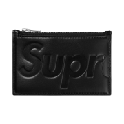 Supreme Leather Zip Card Holder Black