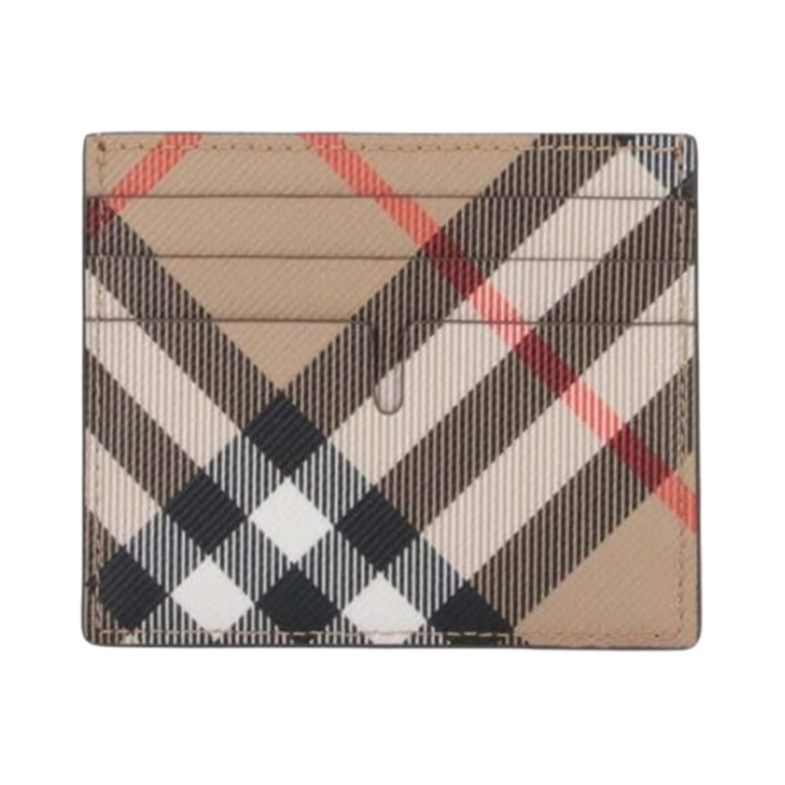 8095047 Burberry Check Pattern Card Holder Sand