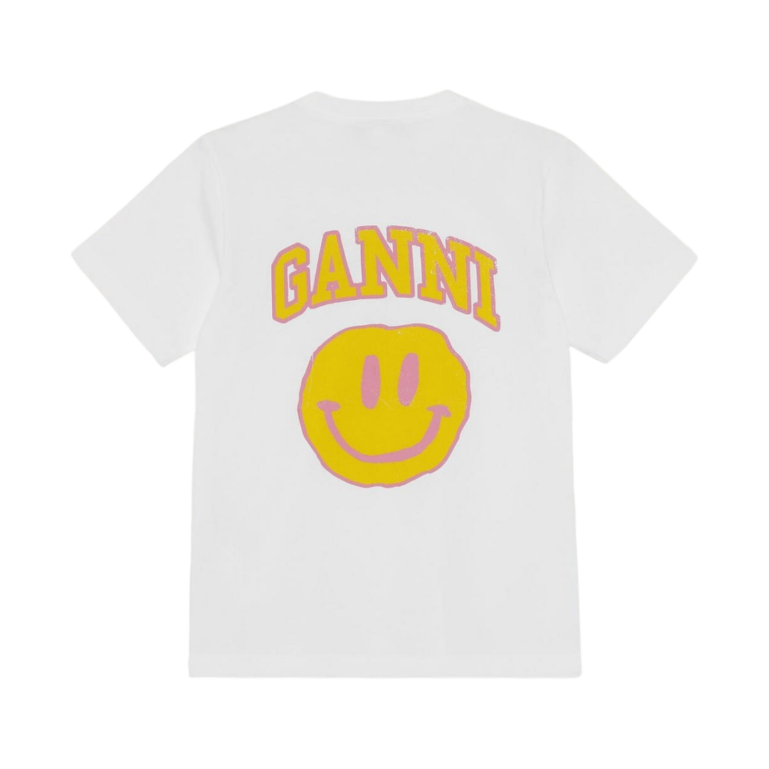 (W) 가니 코튼 저지 프린티드 패치 티셔츠 브라이트 화이트((W) Ganni Cotton Jersey Printed Patch T-shirt Bright White) - 2