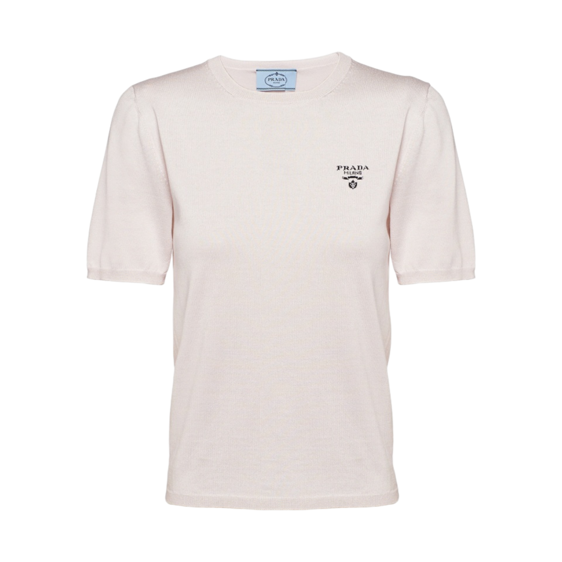 (W) 프라다 실크 코튼 스웨터 앨러배스터 핑크((W) Prada Silk Cotton Sweater Alabaster Pink) - 1