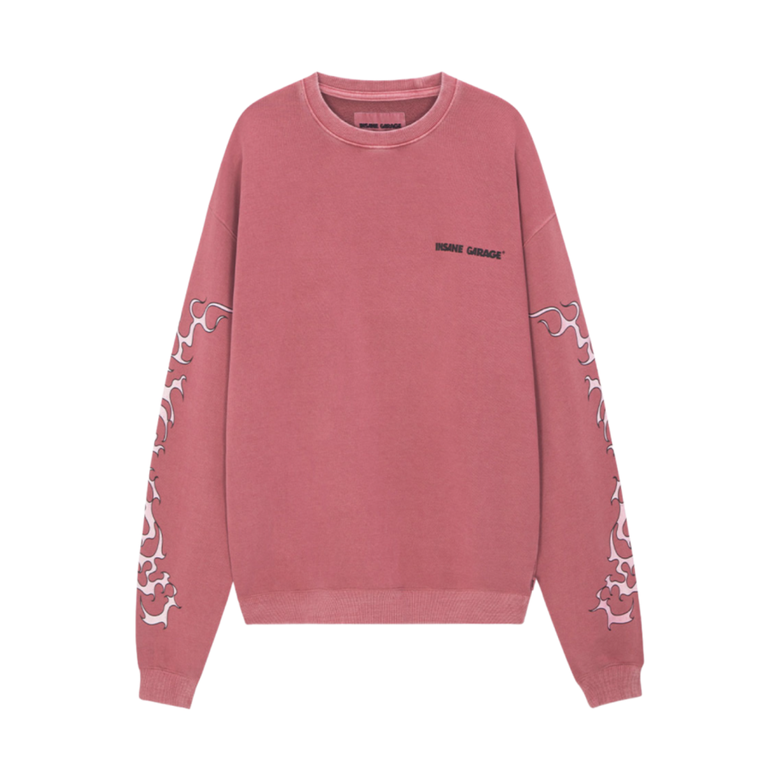 인세인개러지 가먼트 다이 슬리브 그래픽 스웨트셔츠 로즈 (100개 한정)(Insane Garage Garment Dye Sleeve Graphic Sweatshirt Rose (100 Limited)) - 1