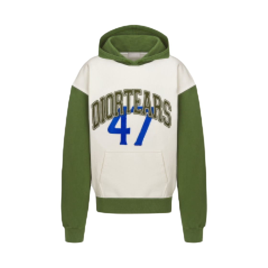 디올 x 데님 티어스 디올 티어스 오버사이즈 후드 스웨트셔츠 코튼 플리스 화이트 그린(Dior x Denim Tears Dior Tears Oversized Hooded Sweatshirt Cotton Fleece White Green) - 1