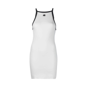 (W) Courreges Light Ribs Contrast Dress Heritage White Black