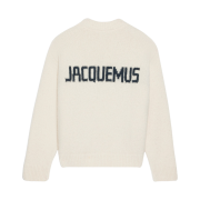 Jacquemus La Maille Pavane Jacquard Logo Sweater Off White