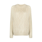 (W) Isabel Marant Thomas Mohair Cable Sweater Beige - 22FW