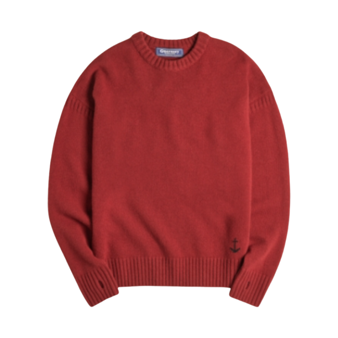 - Guernsey Woollens Superfine Merino Wool Crewneck Guernsey Sweater Red