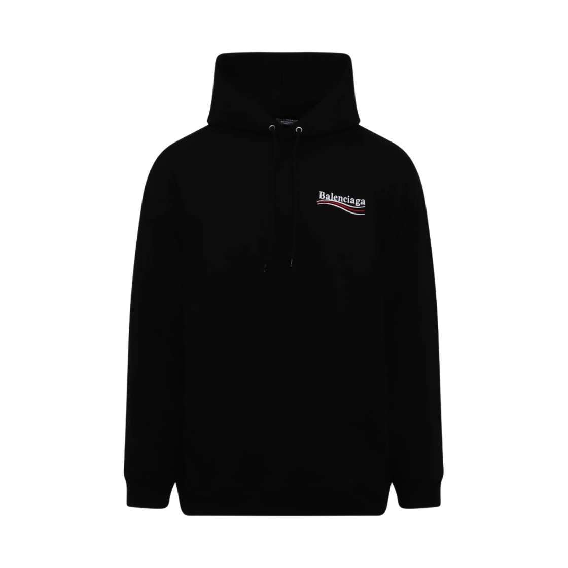 600583TKVI91070 Balenciaga Political Campaign Medium Fit Hoodie Black