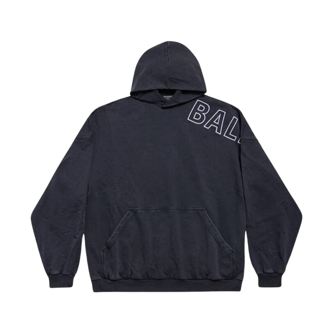 발렌시아가 아웃라인 후드 오버사이즈 블랙 페이디드(Balenciaga Outline Hoodie Oversized Black Faded) - 1