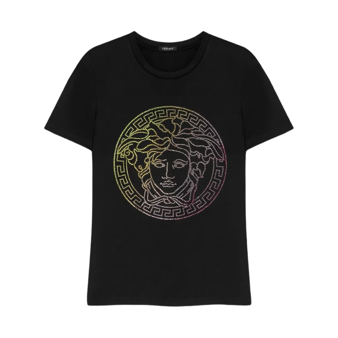 1009200-1A04550-1B000 (W) Versace Crystal Medusa T-Shirt Black