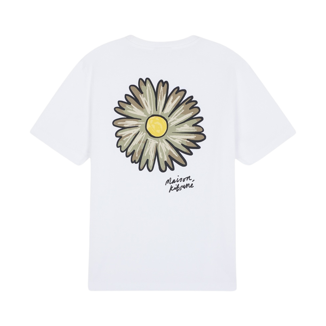 메종 키츠네 플로팅 플라워 컴포트 티셔츠 화이트(Maison Kitsune Floating Flower Comfort T-Shirt White)