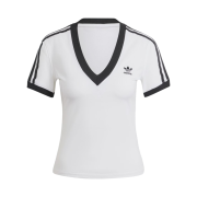 (W) Adidas 3S V-Neck T-Shirt White - US Sizing
