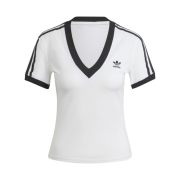 (W) Adidas 3S V-Neck T-Shirt White - KR Sizing