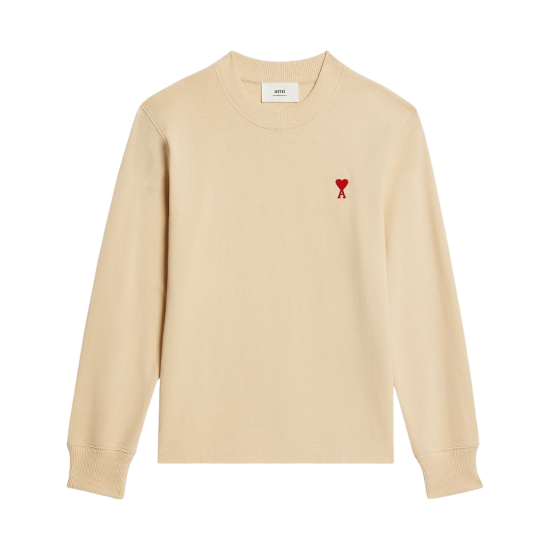 아미 스몰 하트 로고 롱슬리브 티셔츠 바닐라(AMI de Coeur LS T-Shirt Vanilla) - 1