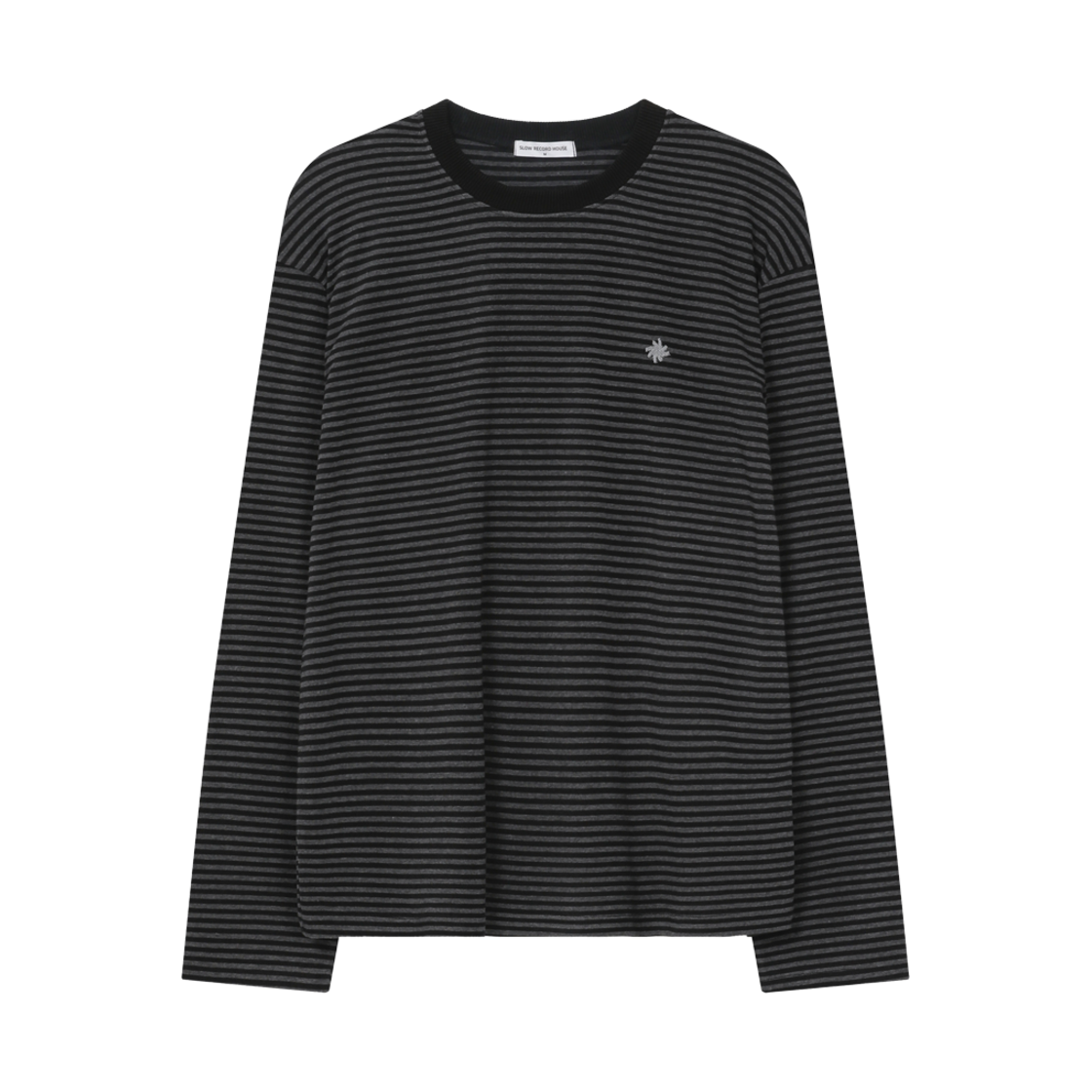 SR25SSLS01BK SLOW RECORD HOUSE Stripe Long Sleeve Black
