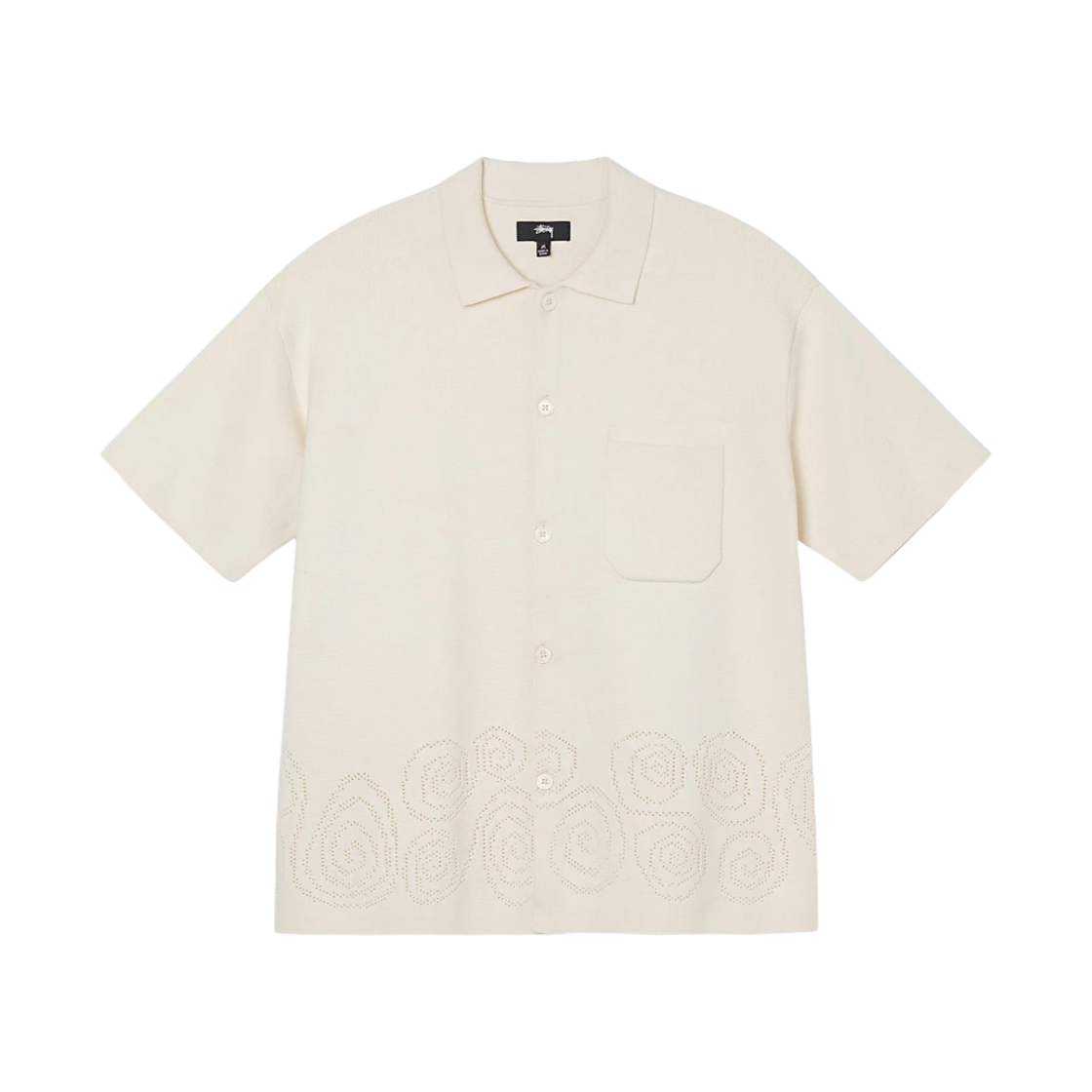 스투시 퍼포레이티드 스월 니트 셔츠 내츄럴(Stussy Perforated Swirl Knit Shirt Natural) - 1