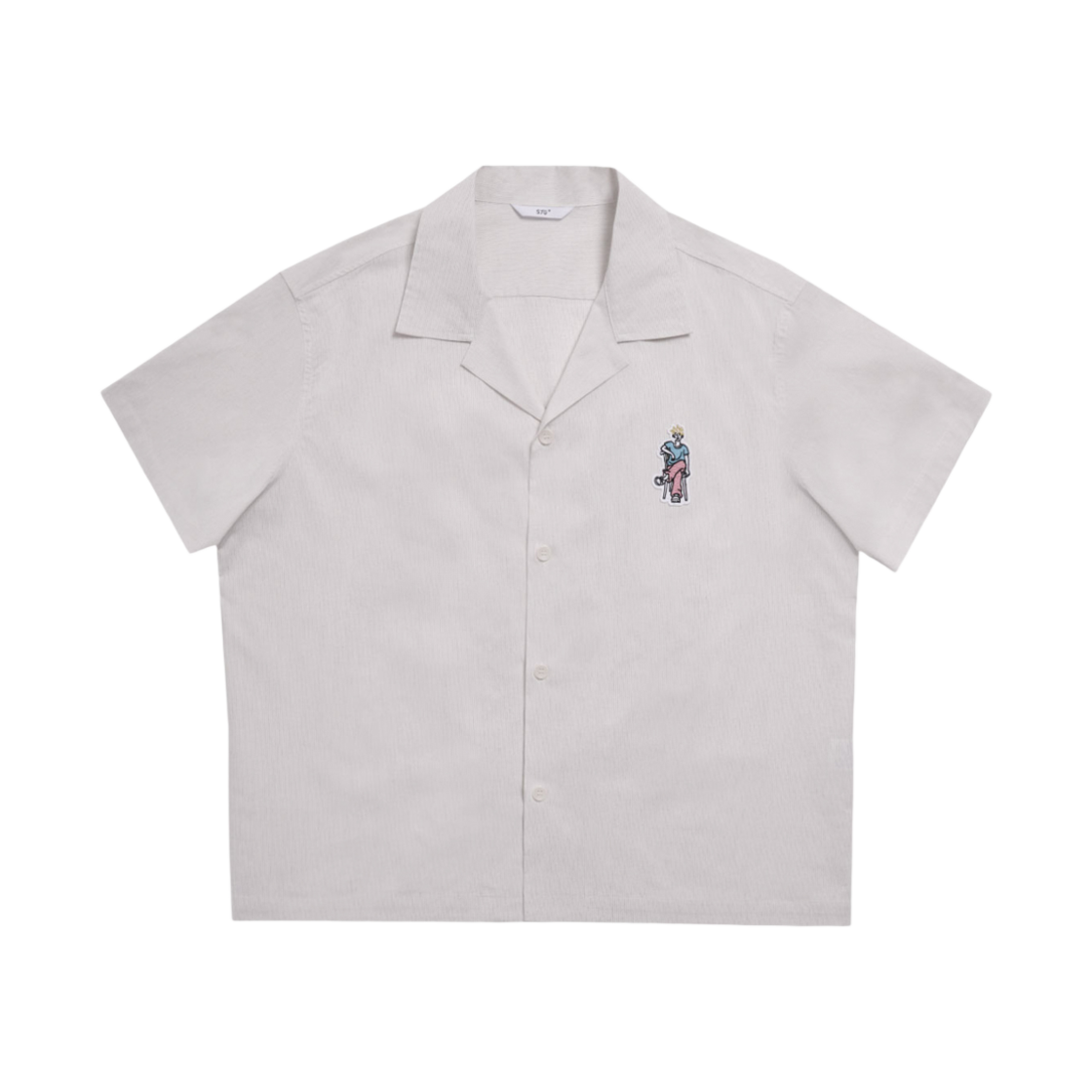 에스티유 엠브로더리 패치 셔츠 화이트