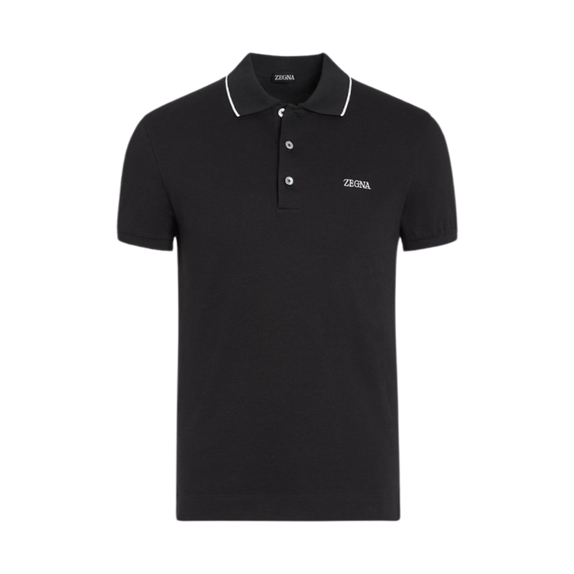 제냐 스트레치 코튼 폴로 셔츠 블랙(Zegna Stretch Cotton Polo Shirt Black)
