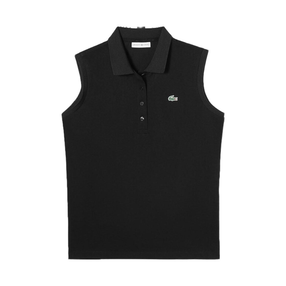 (W) 라코스테 베이직 슬리브리스 폴로 블랙((W) Lacoste Basic Sleeveless Polo Black) - 1
