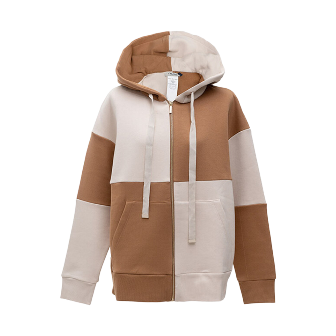INNOCUO-002 (W) S Max Mara Innocuo Zip Hoodie Beige Brown