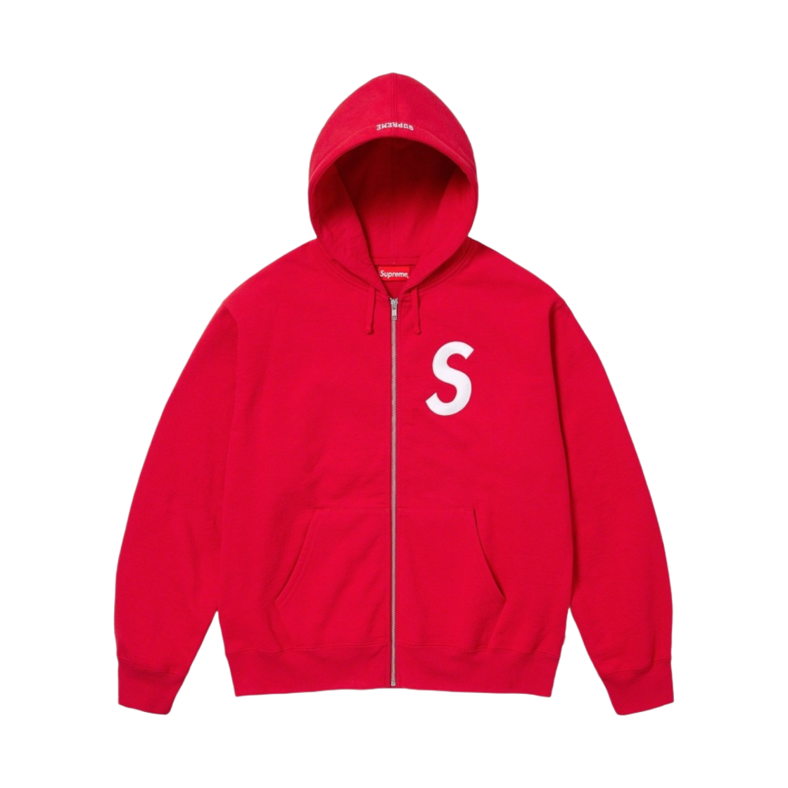 슈프림 S 로고 집업 후드 스웨트셔츠 레드 - 23FW