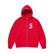 Supreme S Logo Zip Up Hooded Sweatshirt Red - 23FW