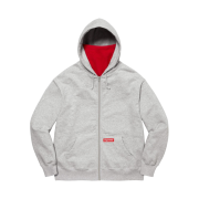 Supreme Double Hood Facemask Zip Up Hooded Sweatshirt Heather Grey - 22FW