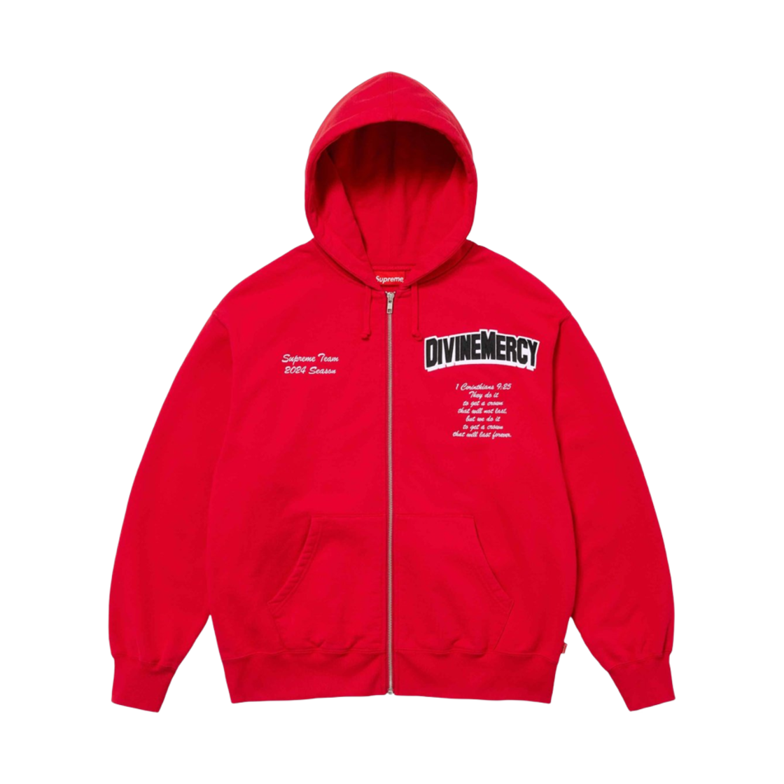 슈프림 살베이션 집업 후드 레드 - 24SS(Supreme Salvation Zip Up Hooded Sweatshirt Red - 24SS) - 2