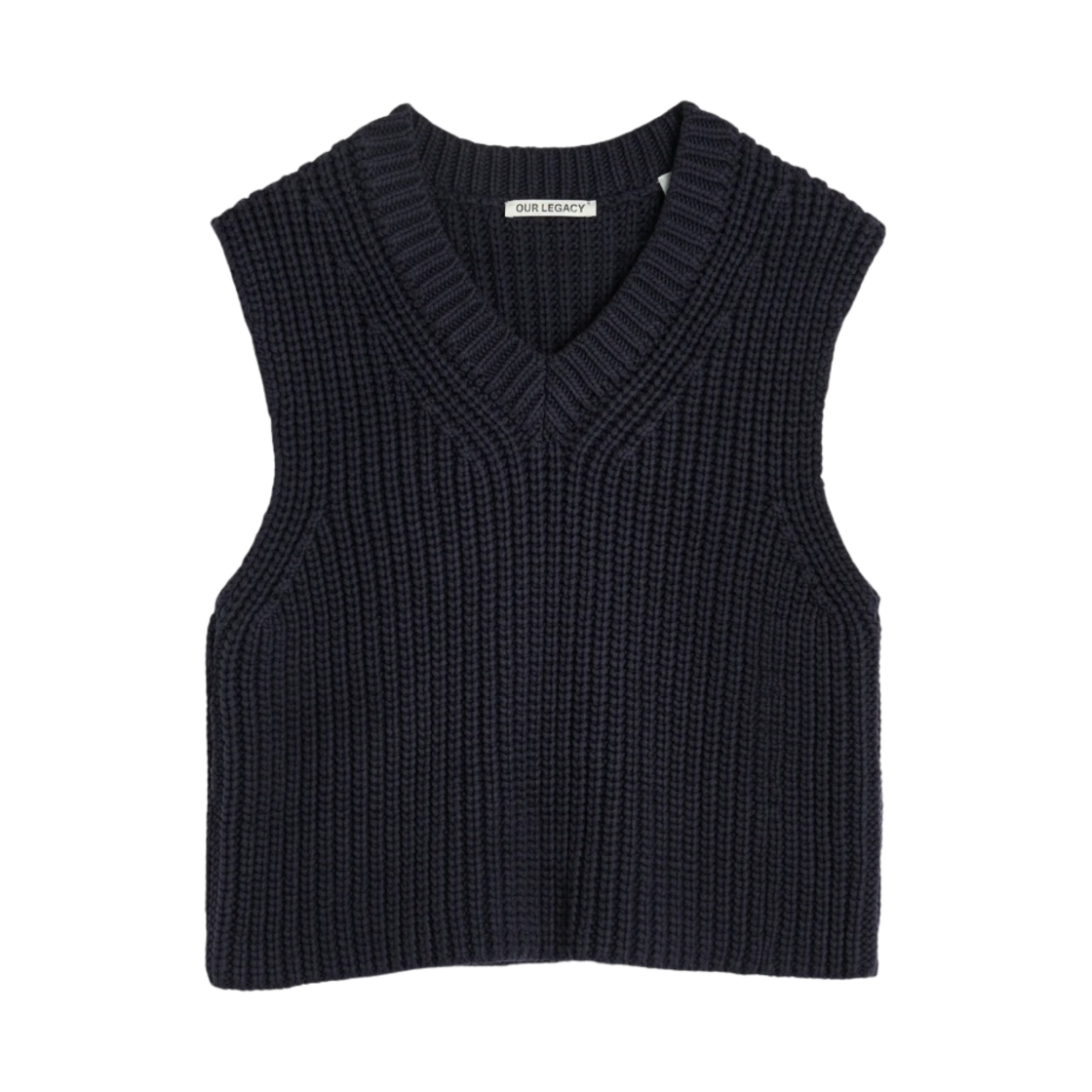 (W) 아워레가시 인택트 베스트 청키 코튼 립 네이비((W) Our Legacy Intact Vest Chunky Cotton Rib Navy) - 1