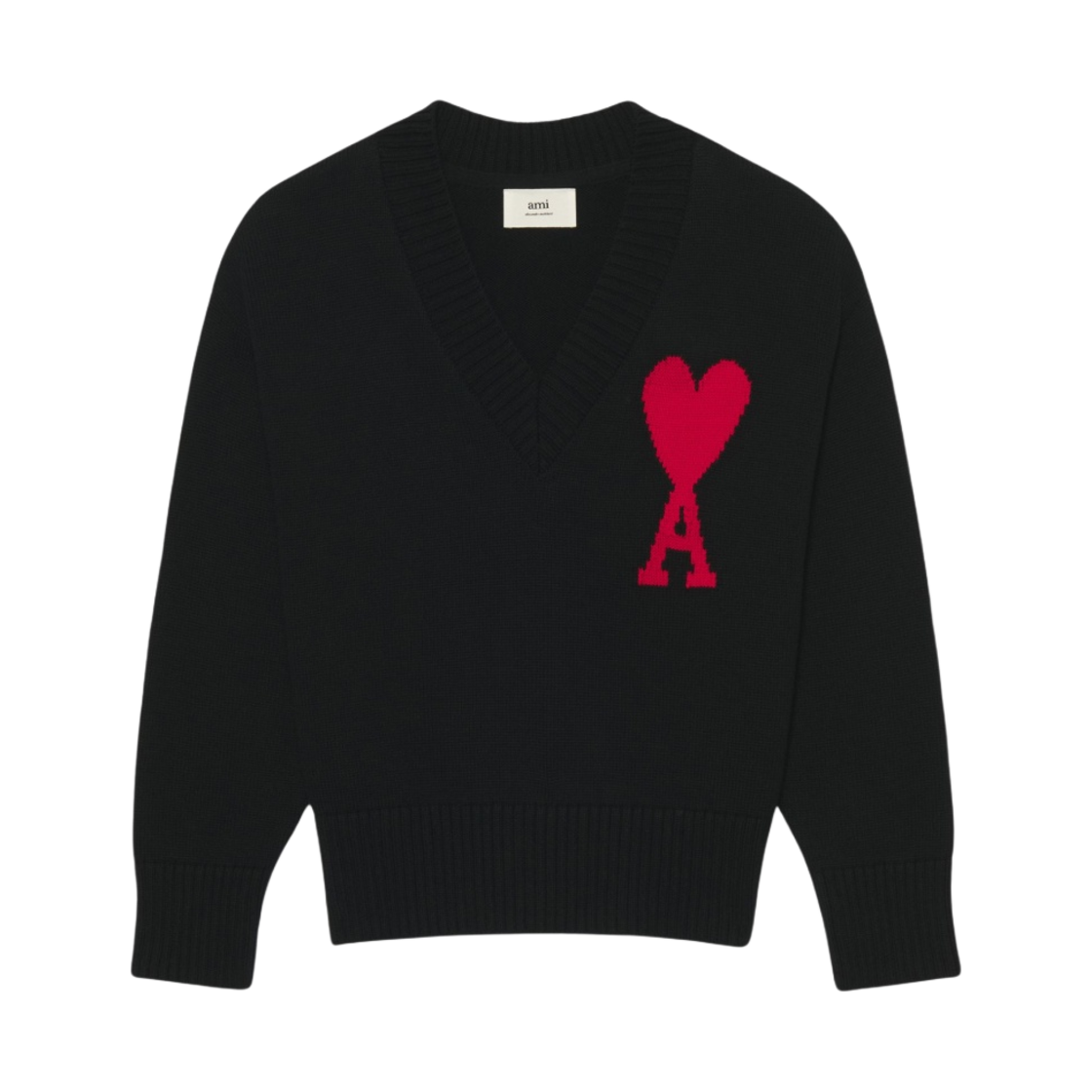 E22UKS203-016-009 AMI De Coeur Oversize V-Neck Sweater Black
