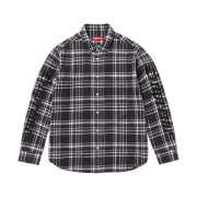 Supreme Old English Plaid Flannel Shirt Black - 25SS