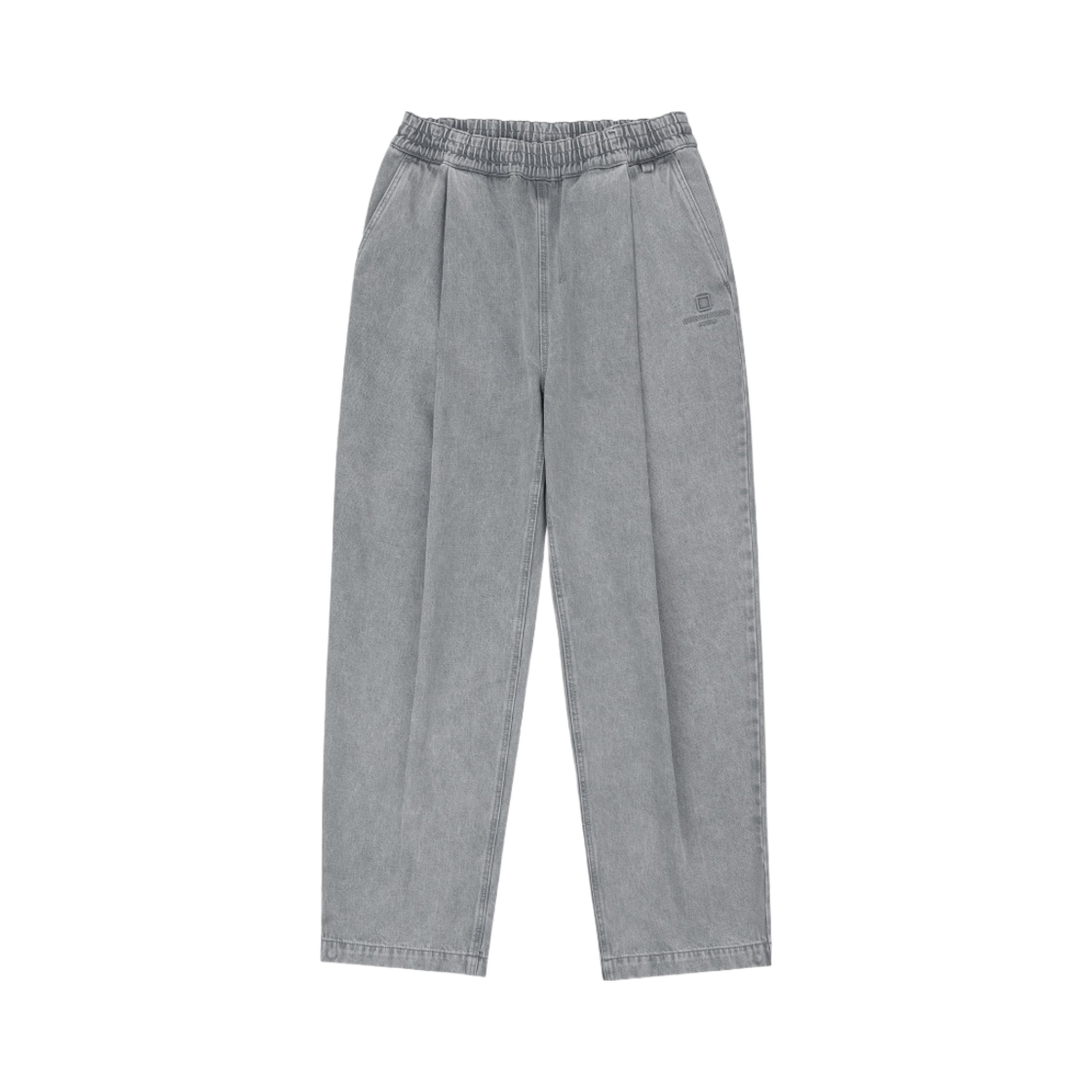 우영미 원턱 밴딩 데님 팬츠 그레이 - 24SS