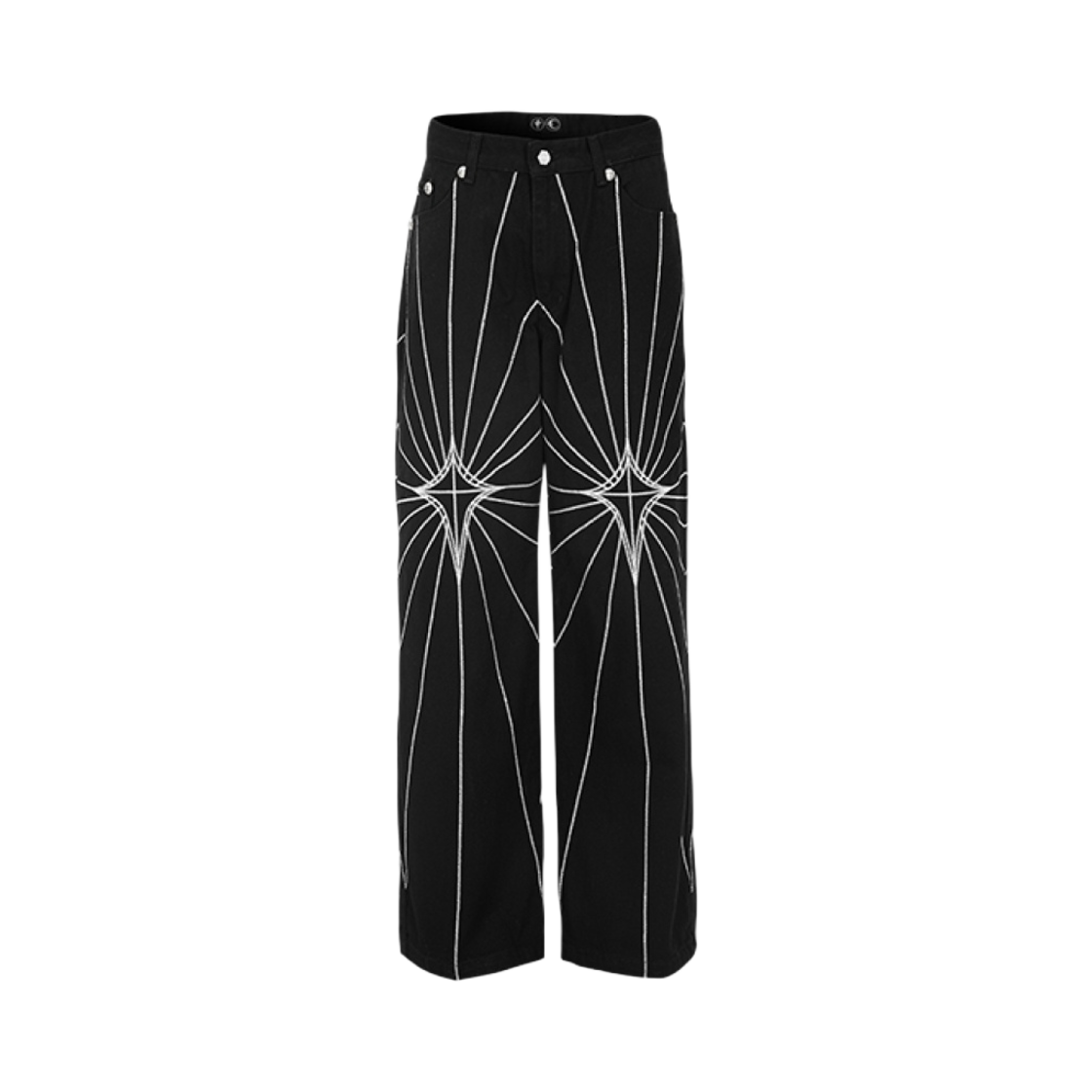 떠그 클럽 체인 스티치 데님 팬츠 블랙