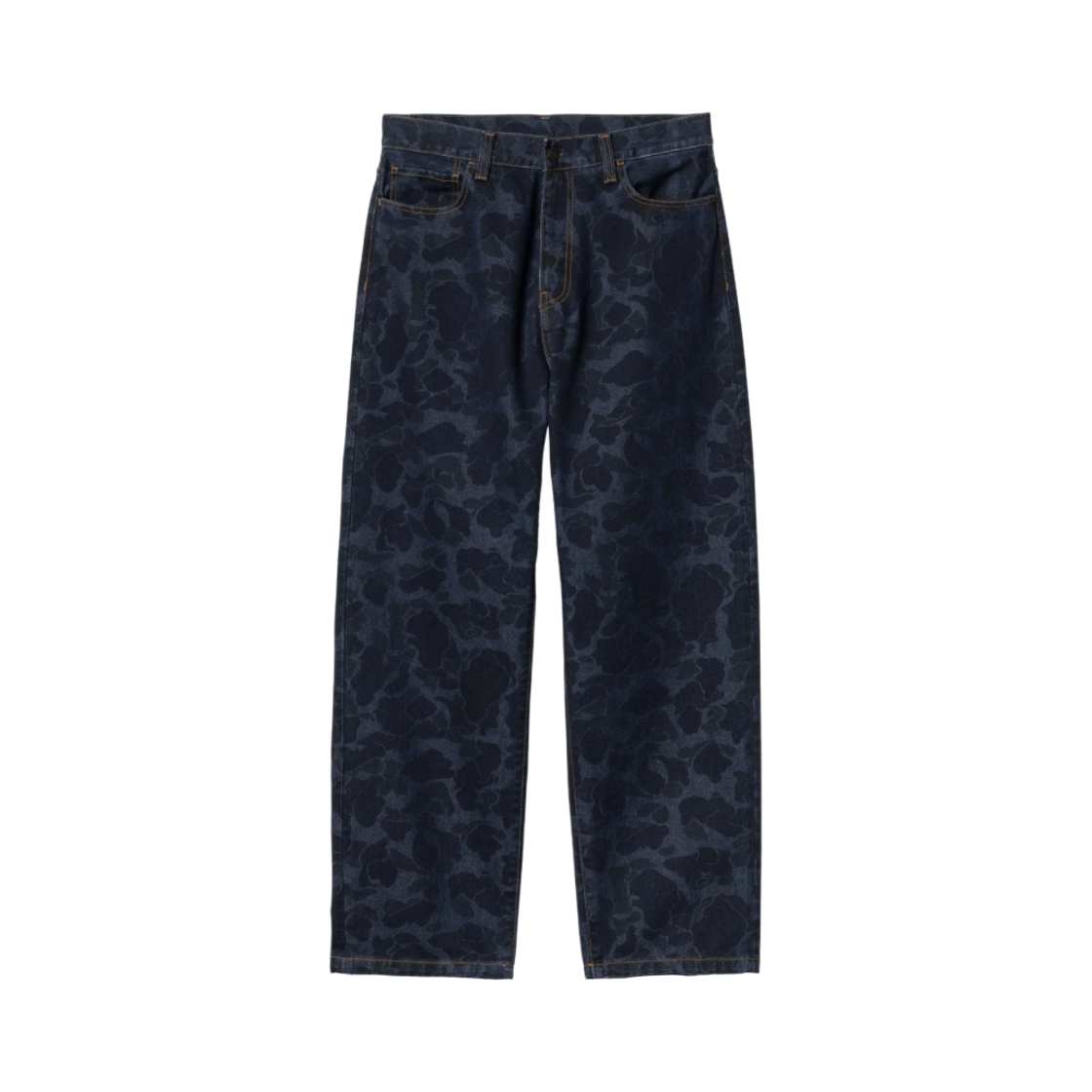 칼하트 WIP 덕 랜든 팬츠 메이틀랜드 카모 덕 블루 스톤 워시드