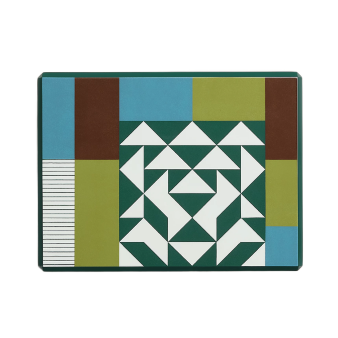 H311722M02 Hermes Facettes Lion Watch Box Hand Lacquered Wood & Bleu Bourrache