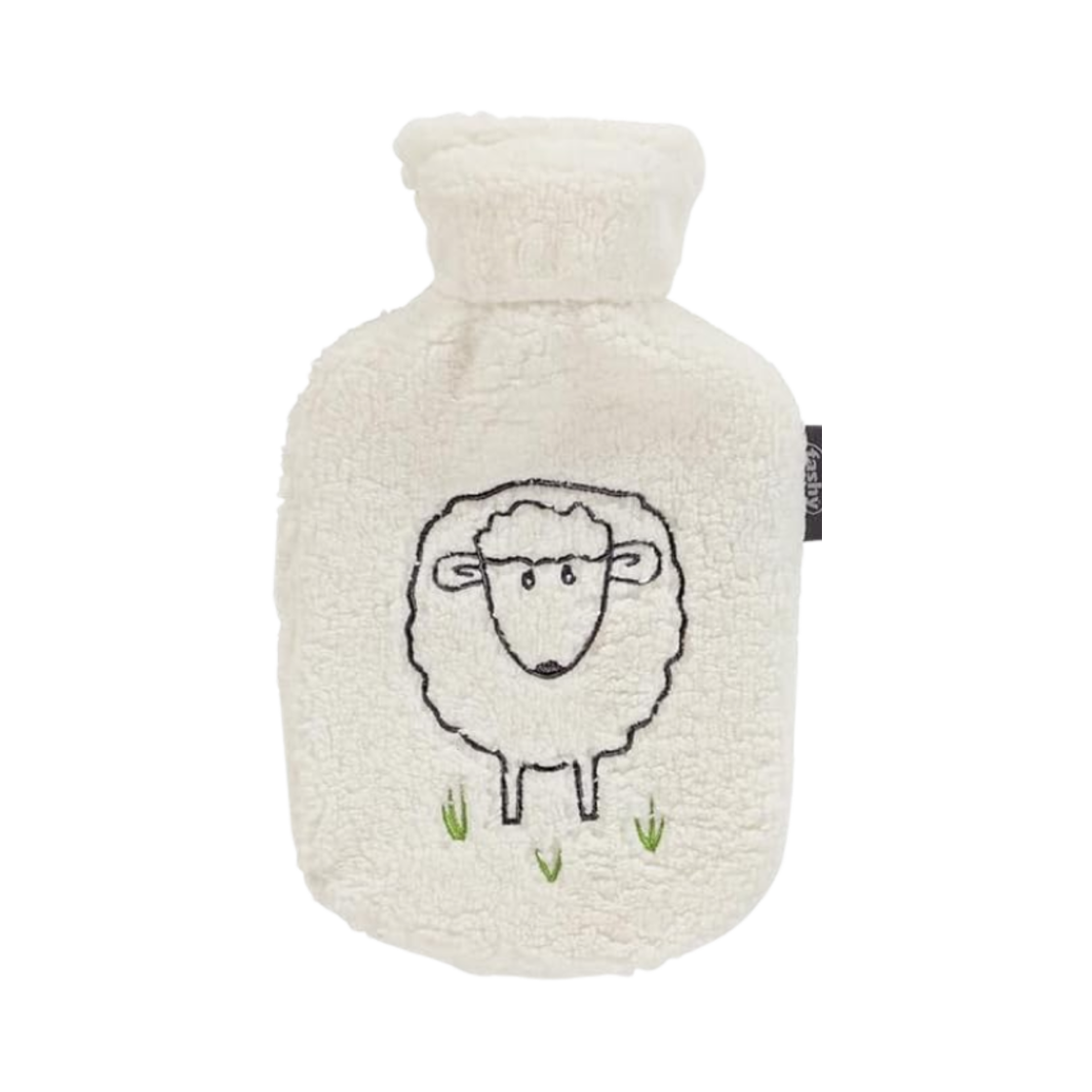 65265-26 Fashy Hot Water Bottle 0.8L with Sheep Flush Cover White
