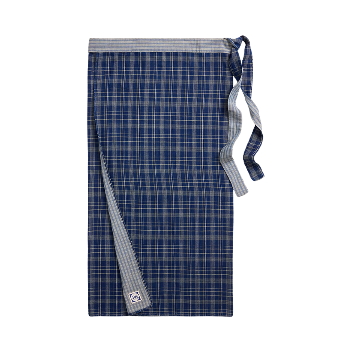 더블알엘 리버시블 인디고 코튼 사롱 네이비 크림(Double RL Reversible Indigo Cotton Sarong Navy Cream)