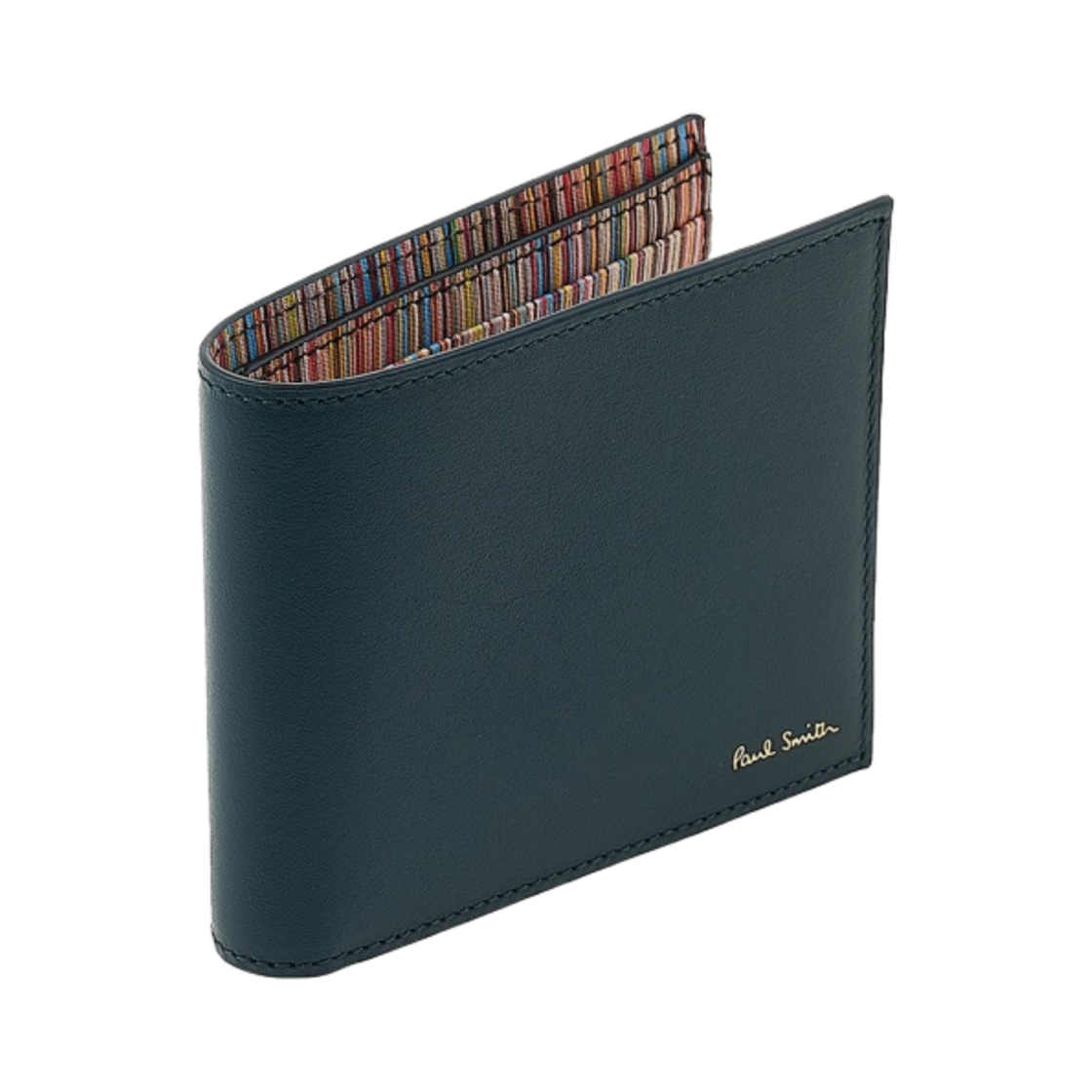 폴 스미스 레더 시그니처 스트라이프 인테리어 빌폴드 월렛 틸(Paul Smith Leather Signature Stripe Interior Billfold Wallet Teal) - 2