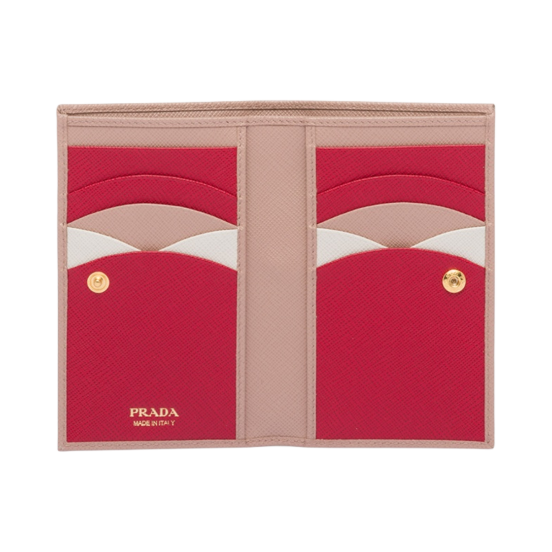 프라다 스몰 사피아노 레더 월렛 파우더 핑크 파이어리 레드(Prada Small Saffiano Leather Wallet Powder Pink Fiery Red) - 2