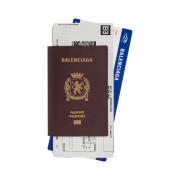 Balenciaga Passport 2 Tickets Long Wallet Dark Red