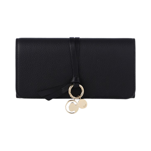 CHC21WP942F57001 Chloe Alphabet Logo Long Wallet Black
