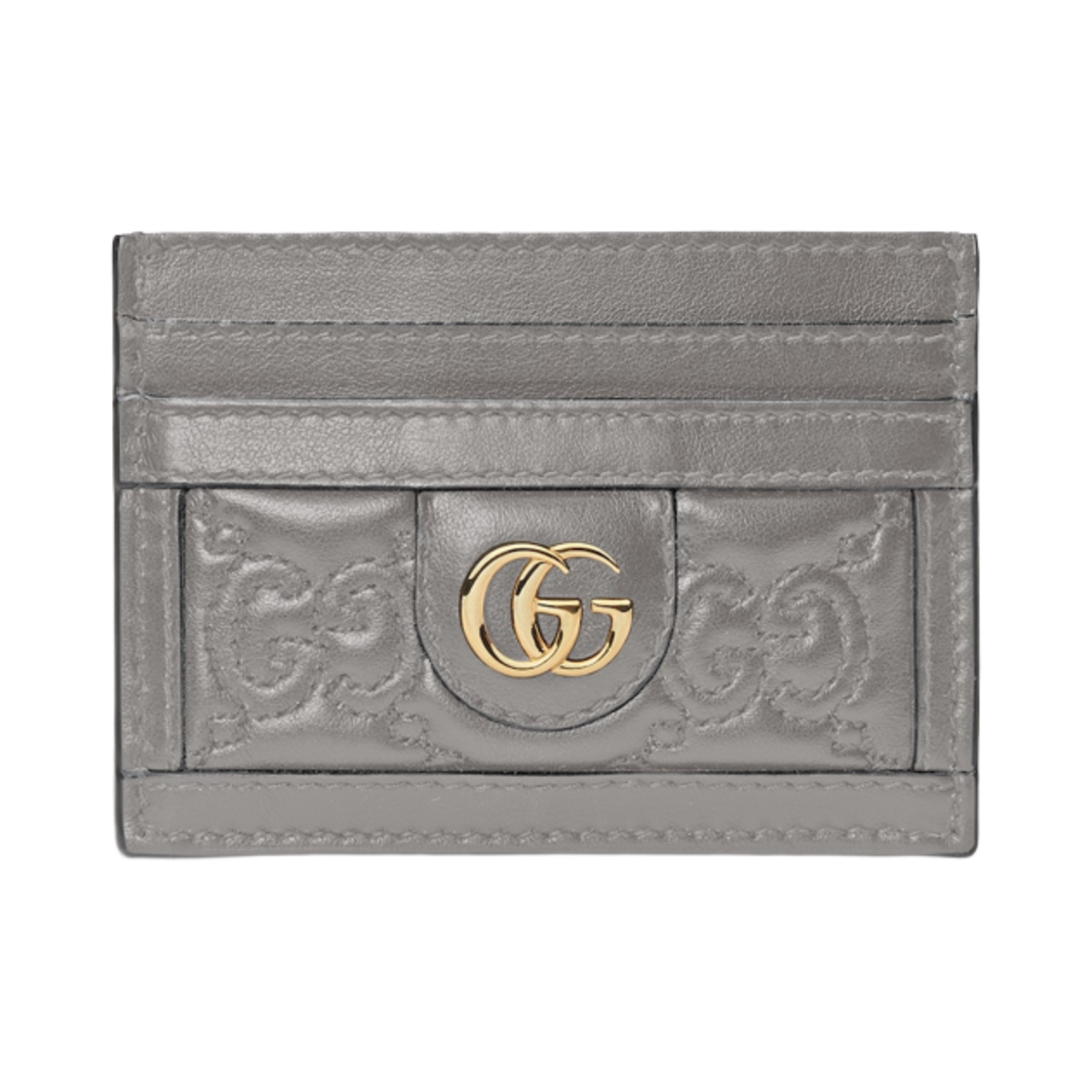 구찌 GG 마틀라세 카드 케이스 그레이 레더(Gucci GG Matelasse Card Case Grey Leather) - 1